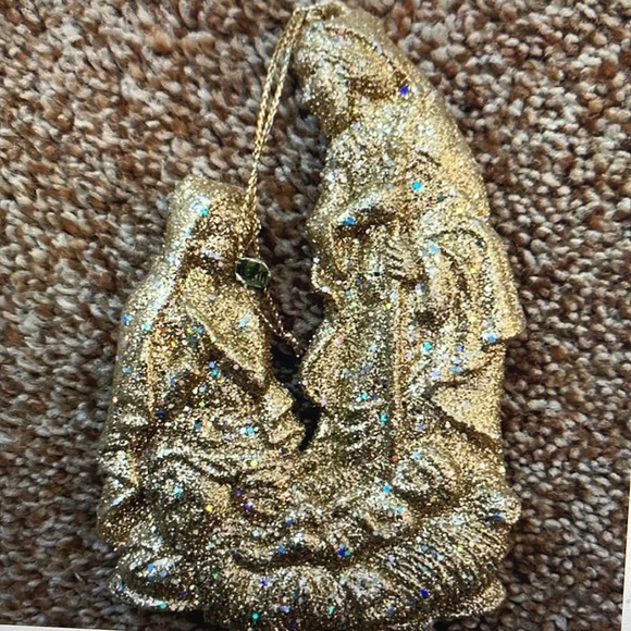 Gold Glitter Nativity Christmas ornament - Picture 1 of 2